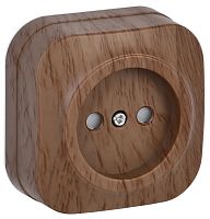 Розетка без заземления накладная IEK Glory РСш20-2-ХД 1-м. шторки дуб картинка